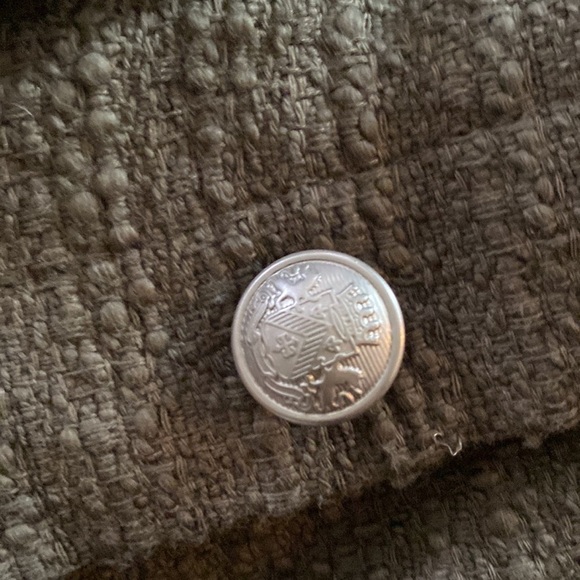 Express Tweed sleeveless utility romper army green Sz 10. military whimsical - Picture 6 of 7